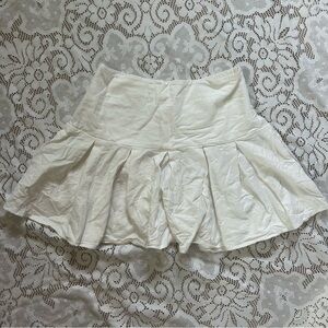 White Pleated Mini Skirt